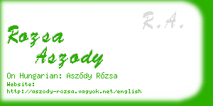 rozsa aszody business card