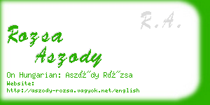 rozsa aszody business card